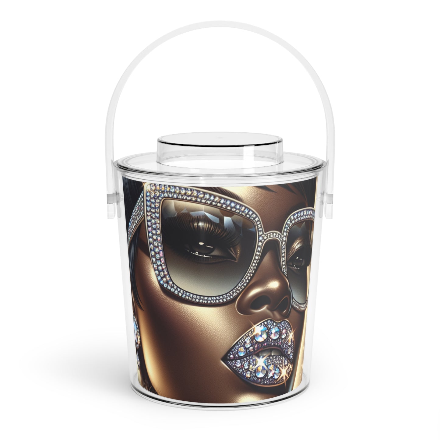 SparkleGirl Ice Bucket with Tongs - Chic Beverage Chiller for Parties & Celebrations