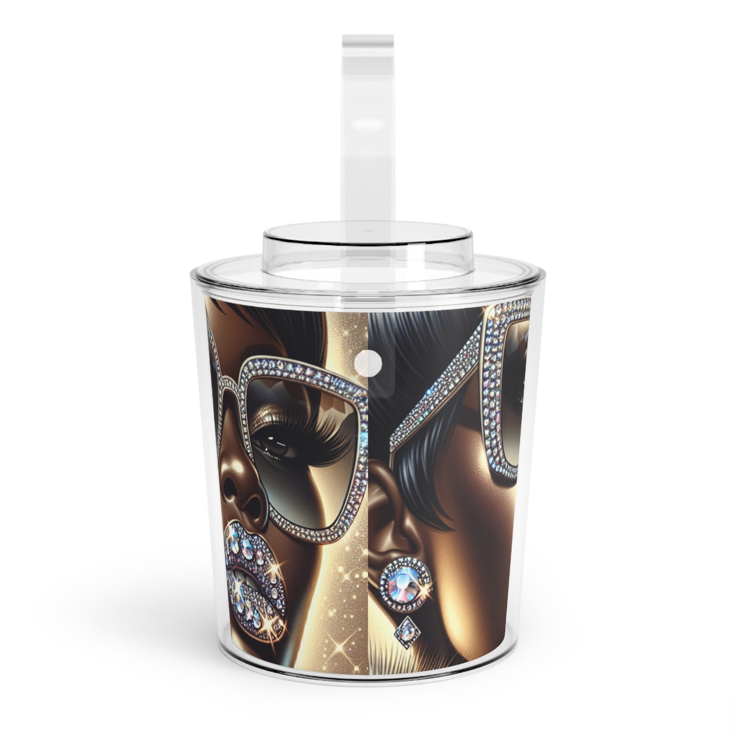 SparkleGirl Ice Bucket with Tongs - Chic Beverage Chiller for Parties & Celebrations