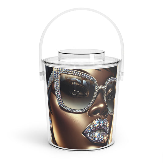 SparkleGirl Ice Bucket with Tongs - Chic Beverage Chiller for Parties & Celebrations