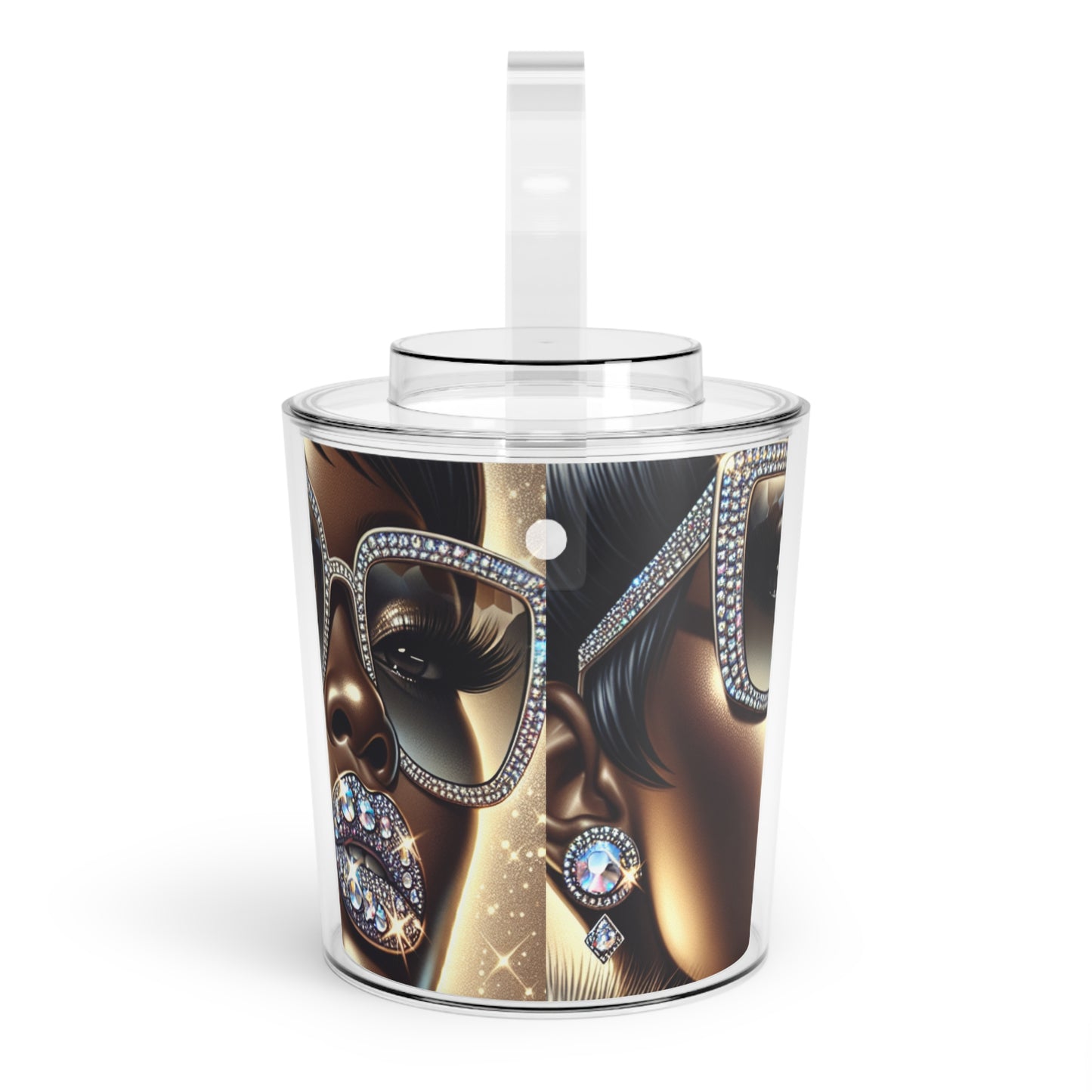 SparkleGirl Ice Bucket with Tongs - Chic Beverage Chiller for Parties & Celebrations